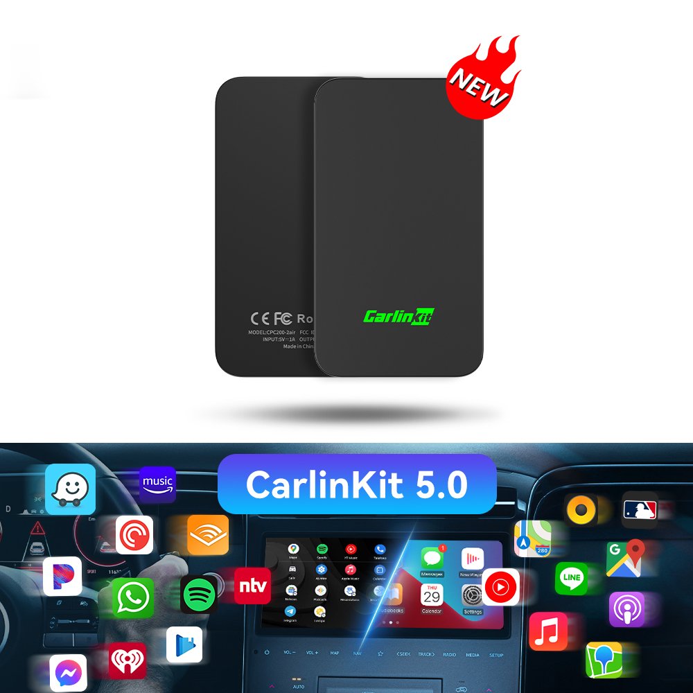 Carlinkit 5.0 Wireless Car Play Ai Box Carplay Stereo Adaptor Android Auto Adapter for Audi Benz Mazda 3 Toyota Ford Hyundai Vw